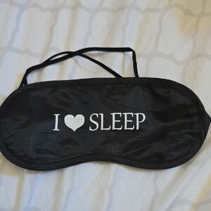 Black I Heart Sleep Mask